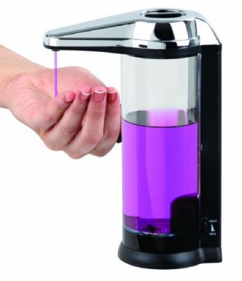 BETTER LIVING PRODUCTS TOUCHLESS XL BLACK & CHROME SOAP/SANITIZER WALL MOUNTED/FREE STANDING 510ml SINGLE DISPENSER, 70181 BETTER LIVING PRODUCTS TOUCHLESS XL BLACK & CHROME SOAP/SANITIZER WALL MOUNTED/FREE STANDING 510ml SINGLE DISPENSER, 70181
